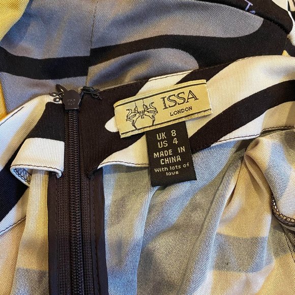 ISSA London Signed 💯 Silk Wrap Feather Dress - US 4 - Picture 5 of 12